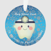 Happy Tooth White Christmas Ornament (Vorderseite)