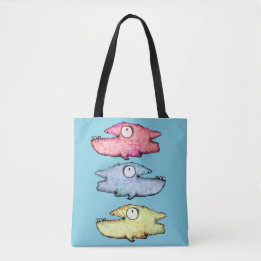 Happy Toothy Colorful Fish Tasche