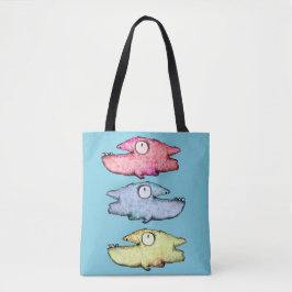 Happy Toothy Colorful Fish Tasche