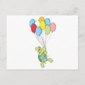 Happy Tortoise Flying on Balloons Postkarte (Vorderseite)