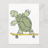 Happy Tortoise Riding Skate Board Postkarte (Vorderseite)