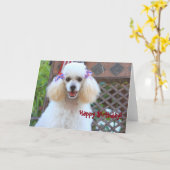 Happy Toy Poodle Dog Grußkarte Karte (Gelbe Blume)