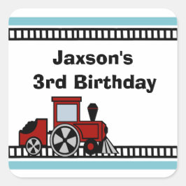 Happy Tracks Choo Quadratischer Aufkleber