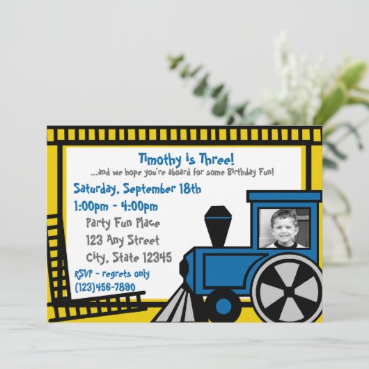 Happy Tracks - Einladung (Stehend Vorderseite)