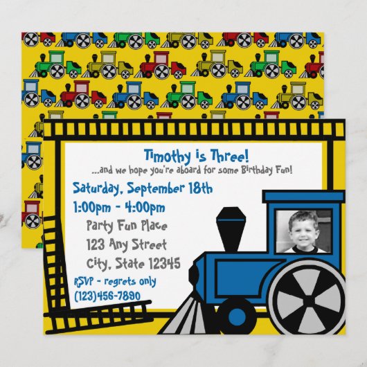 Happy Tracks - Einladung (Vorne/Hinten)