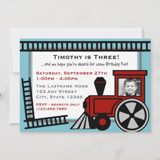 Happy Tracks - Einladung/Rot Einladung (Vorderseite)