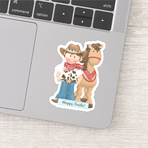  Happy Trails Cowboy Horse Die Cut Sticker Decke