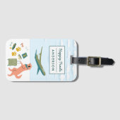 Happy Trails Dog Reisen Individuell anpassbare Gep Gepäckanhänger (Vorderseite (Horizontal))