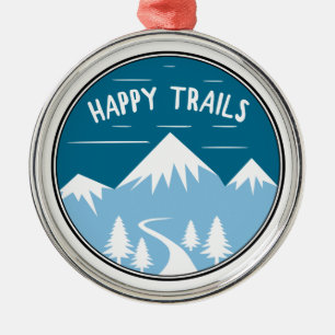 Happy Trails Hiking Ornament Aus Metall