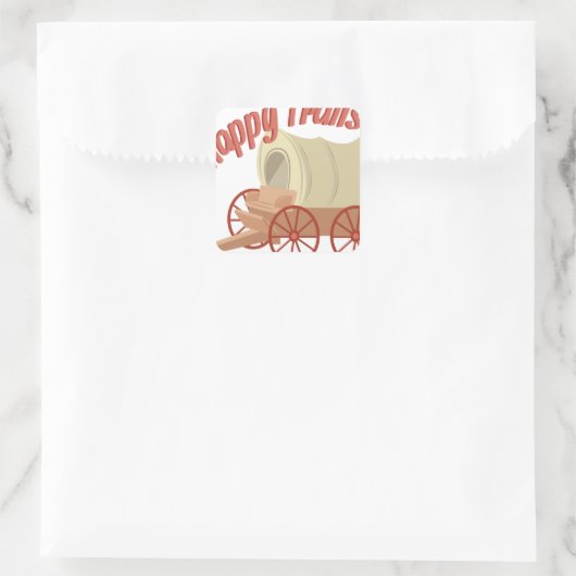 Happy Trails Quadratischer Aufkleber (Tasche)