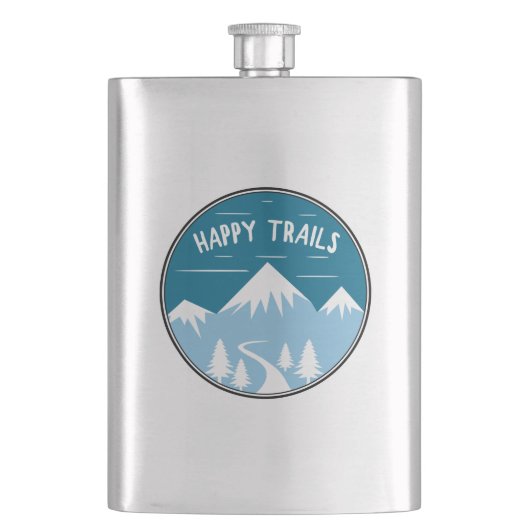 Happy Trails Wandern Flachmann (Vorderseite)