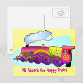 Happy Train Postkarte (Vorne/Hinten)