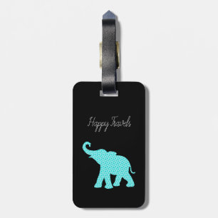 Happy Travels Elephant Art Einzigartiger Gepäcktag Gepäckanhänger