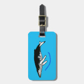Happy Travels - Humpback WHALE - Ocean blue Gepäckanhänger (Vorderseite vertikal)