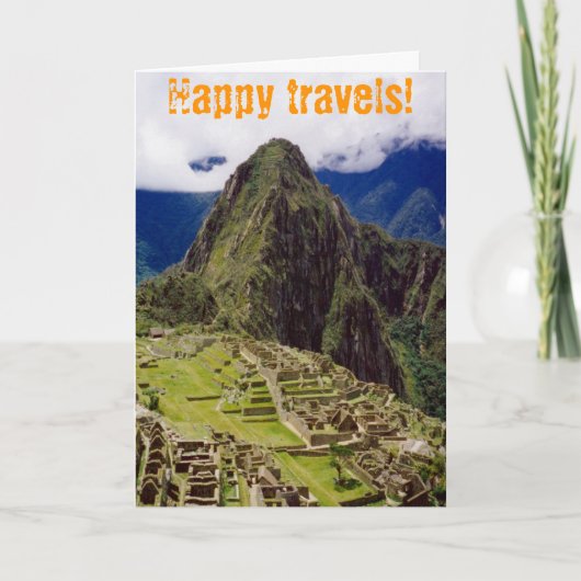 'Happy Travels' Machu Picchu, Peru Karte (Vorderseite)