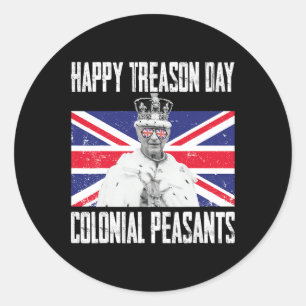 Happy Treason Day King Charles III British Funny 4 Runder Aufkleber