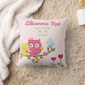 Happy Tree Owls auf Branch Keepake Pillow Kissen (Decke)