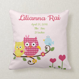 Happy Tree Owls auf Branch Keepake Pillow Kissen