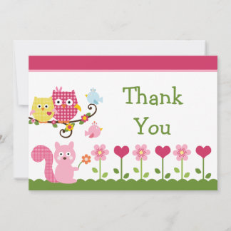 Happy Tree Owls Baby Dusche Danke Karte