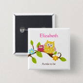 Happy Tree Owls Button (Vorne & Hinten)