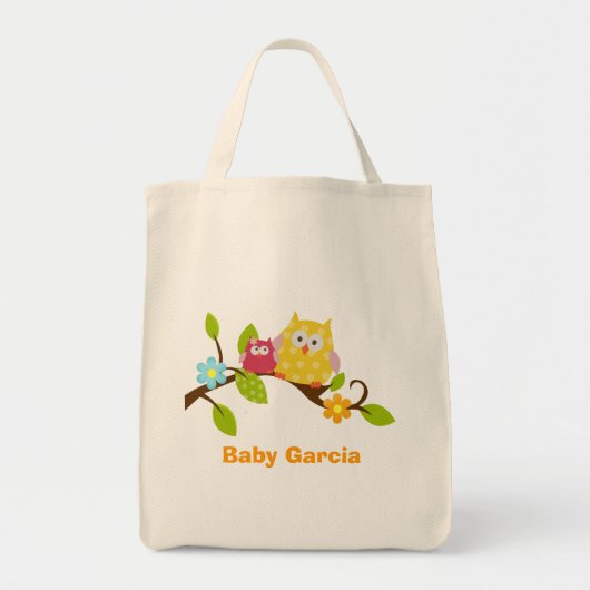 HAPPY TREE OWLS Personalisiert Tote Bag Tragetasche (Vorne)