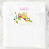 Happy Tree Owls Woodland SQUARE Gefallen Sticker (Tasche)