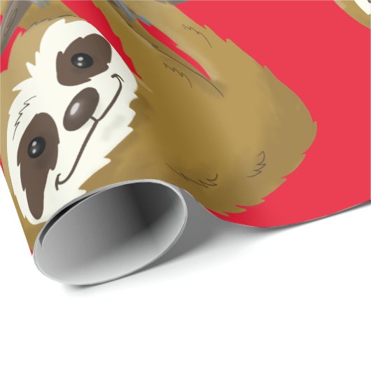 Happy Tree Sloth Geschenkpapier (Rolleneckpunkt)