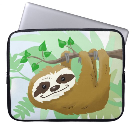 Happy Tree Sloth Laptopschutzhülle (Vorderseite)