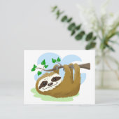 Happy Tree Sloth Postkarte (Stehend Vorderseite)