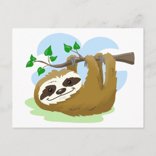 Happy Tree Sloth Postkarte (Vorderseite)