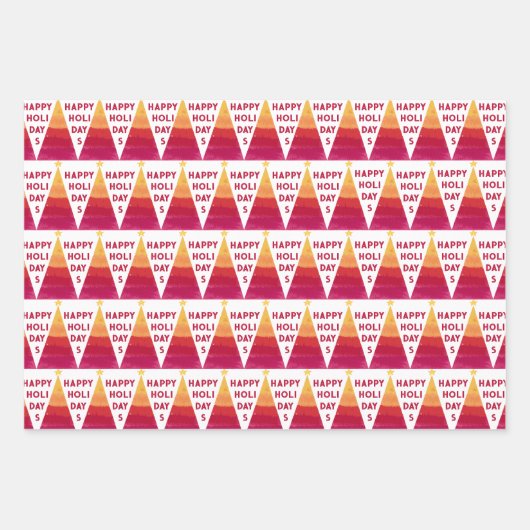 Happy Trees Gift Wrap Geschenkpapier Set (Vorderseite 2)