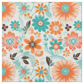 Happy Trendy Retro Floral Stoff (Nahaufnahme)