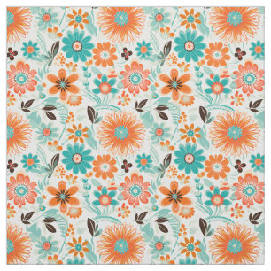 Happy Trendy Retro Floral Stoff