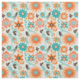 Happy Trendy Retro Floral Stoff