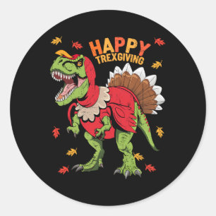 Happy Trexgiving T Rex Dinosaur Türkei Thanksgivin Runder Aufkleber