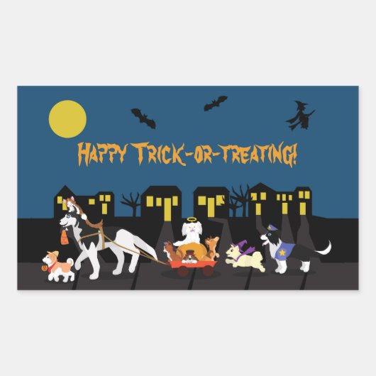 Happy Trick oder Treating! Rechteckiger Aufkleber (Vorderseite)