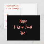 Happy Trick or Tree Day Postkarte (Vorne/Hinten)