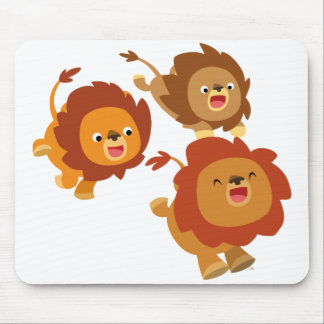 Happy Trio des Niedlichen Cartoon Lions Mousepad