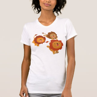 Happy Trio des Niedlichen Cartoon Löwen Frauen T - T-Shirt