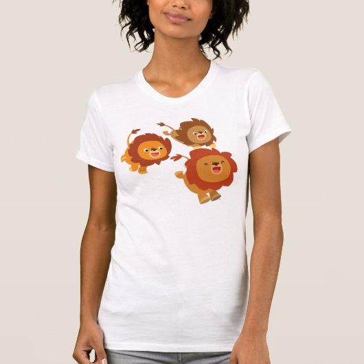 Happy Trio des Niedlichen Cartoon Löwen Frauen T - T-Shirt (Vorderseite)