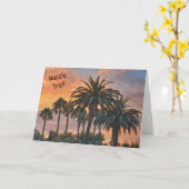 Happy Trip Vacation Palm Tree Kunst, Dichtung und  Karte (Gelbe Blume)