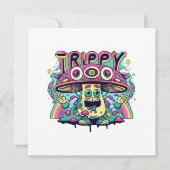 Happy Trippy Mushroom Einladung (Vorderseite)