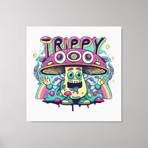 Happy Trippy Mushroom Leinwanddruck