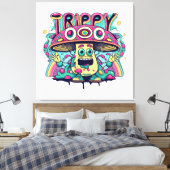 Happy Trippy Mushroom Leinwanddruck (Insitu (Schlafzimmer))