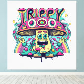 Happy Trippy Mushroom Leinwanddruck (Insitu (Holzboden))