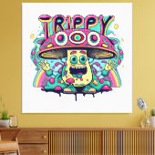 Happy Trippy Mushroom Leinwanddruck (Insitu (Wohnzimmer))
