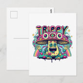 Happy Trippy Mushroom Postkarte (Vorne/Hinten)
