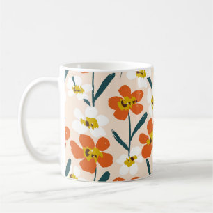 Happy trocken lackierte Blüten nahtlos Vintages Mu Kaffeetasse