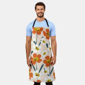 Happy trocken lackierte Blüten nahtlos Vintages Mu Schürze (Getragen)