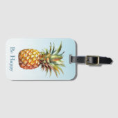 Happy Tropical Pineaple Gepäckanhänger (Vorderseite (Horizontal))